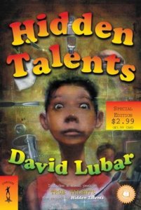 Cover of "Hidden Talents," featuring a black boy with various objects floating in the air behind him
