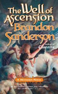 Cover of "The Well of Ascension," featuring a short-haired girl in a gray skirt attacking what appears to be white, fleshy monsters