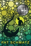 Cover of "Lizard Radio," featuring a scale-like pattern of circles in varying shades of green with the silhouette of a large lizard and a short-haired person.