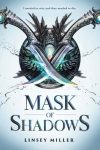 Cover of "Mask of Shadows," featuring two knives crossed in front of a circular metal crest
