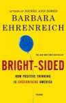 Cover of "Bright-Sided," featuring a blue balloon on a yellow background.