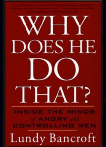 Cover of "Why Does He Do That?" featuring white text on a dark red background