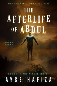 Cover of "The Afterlife of Abdul," featuring a male figure hovering above a dusty brown landscape
