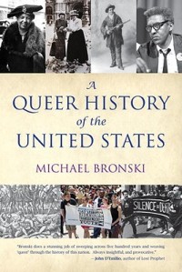 Cover of "A Queer History of the United States," featuring old black-and-white photographs of people and protests.