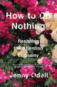 Cover of "How to Do Nothing," featuring the title on a background of pink and white flowers.