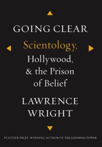 Cover of "Going Clear," featuring the title in white and yellow text on a black background.