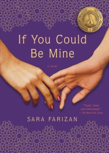 Cover of the book, featuring two hands, one with painted fingernails, barely touching fingertips on a purple background.