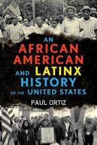 Cover of the book, featuring two black and white photos of black people and Latinx people marching/protesting.