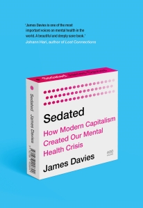 Cover of the book, featuring the title and subtitle applied as a label on a red and white pill box on a blue background.