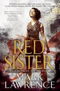 Cover of the book, featuring a girl with short dark hair holding a sword, standing with arms at her side, head back, and eyes closed like she's enjoying the feeling of the wind; her clothes are torn and there is blood on her face, and red smoke swirls around her.