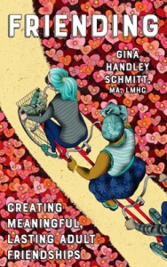 Cover of the book, featuring a white person with blue hair and a black person with hair in a blue headscarf on a tandem bicycle riding on a path through a field of red flowers.