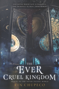 Cover of the book, featuring a pair of massive doors with circular designs that look vaguely celestial cracked open to show shadows beyond.