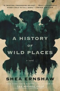 Cover of the book, featuring a dark forest of tall trees dissolving into a dark blue-green Rorschach test-like shape at the edges.