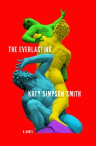 Cover of the book, featuring a classic Roman marble statue of three naked figures, two men and one woman, painted in highly saturated blue, yellow, and green, on a bright red background.