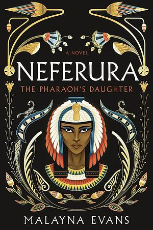 Cover of the book, featuring a bust of a young Ancient Egyptian woman in an elaborate headdress on a black background surrounded by Egyptian-style floral designs.